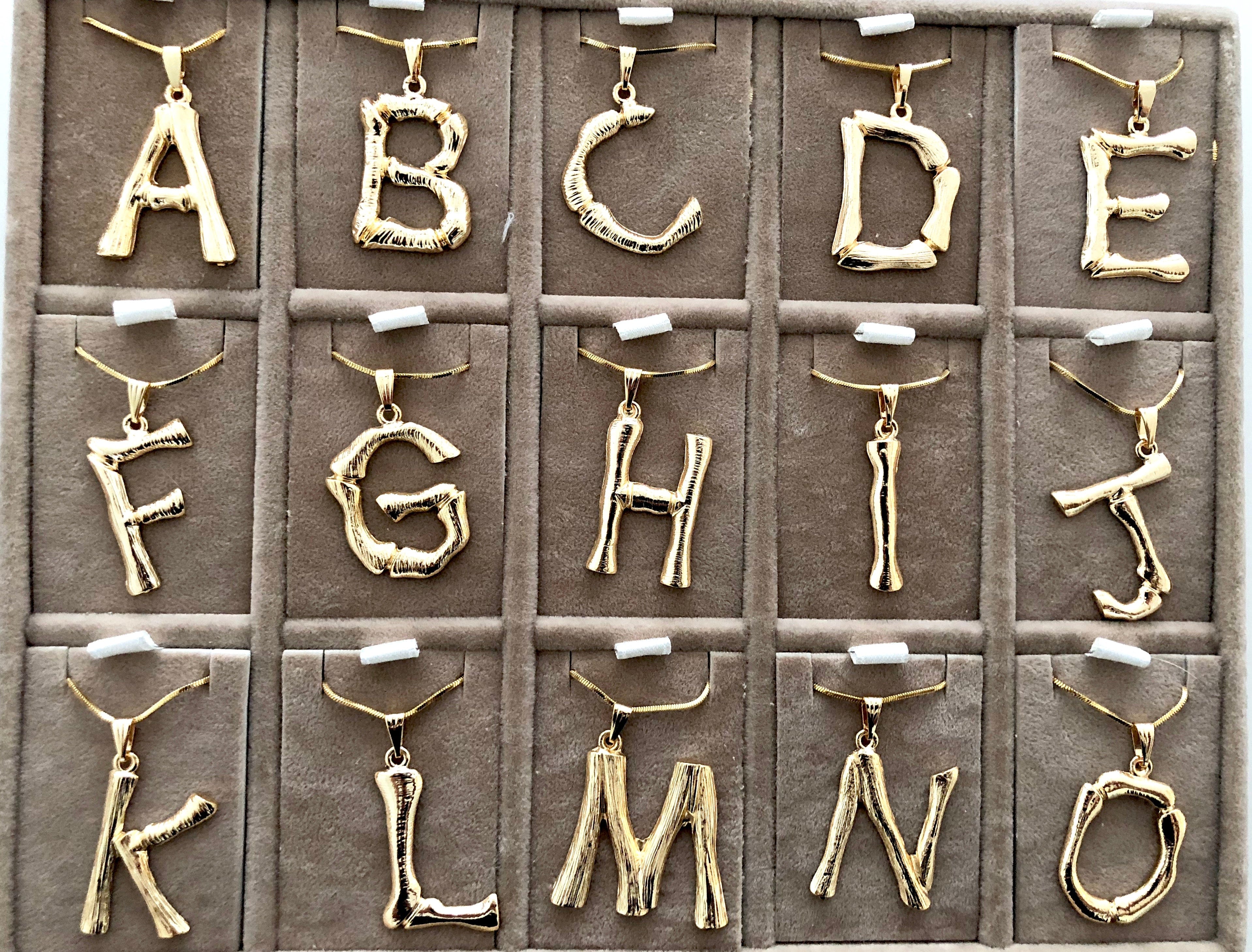 Bamboo alphabet necklace sale