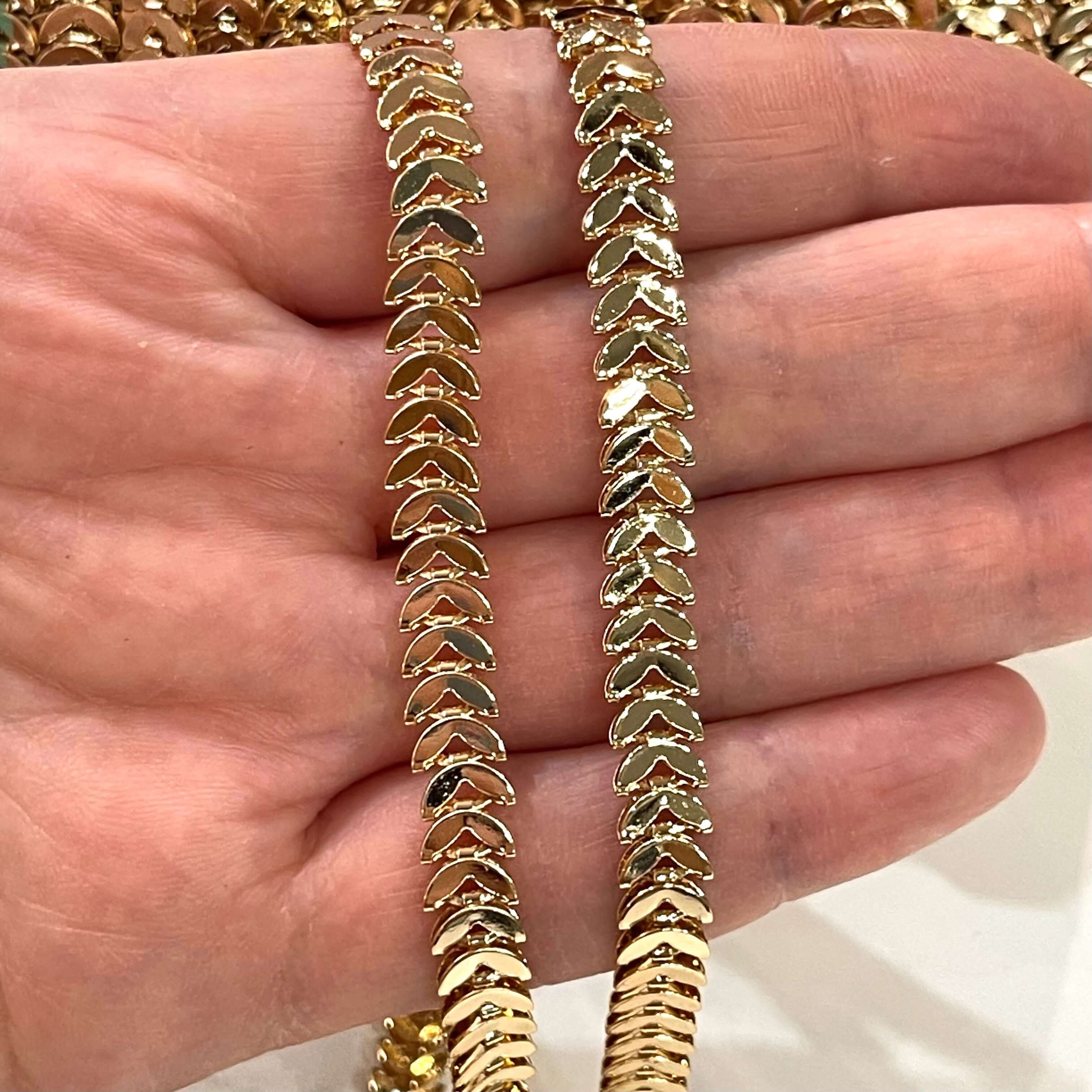 24kt Shiny Gold Plated Chain, 2mm Gold Chain With 3.5 Mm Balls