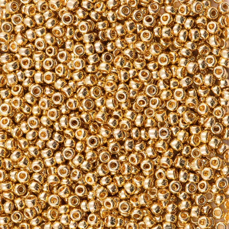 Miyuki Seed Beads 11/0 24Kt Light Gold Plated-0193