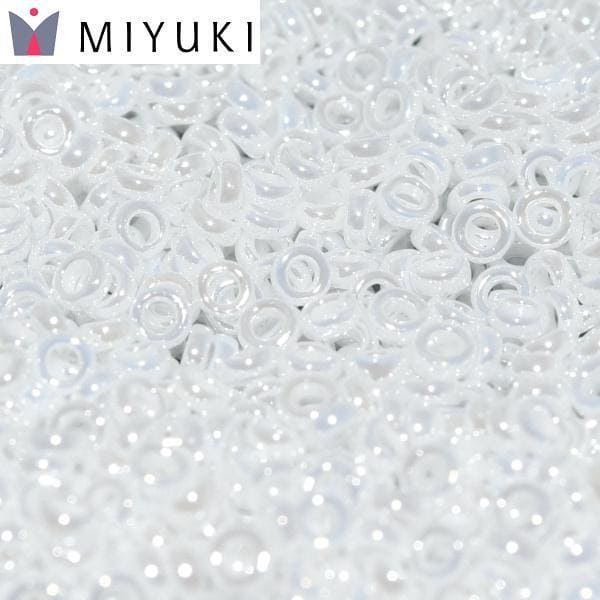 Miyuki Spacer Beads 2.2x1mm, White Pearl Ceylon 0420