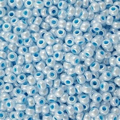 Miyuki Seed Beads 8/0 Aqua Lined White Pearl, 0430