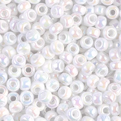 Miyuki Seed Beads 8/0 White Pearl AB , 0471