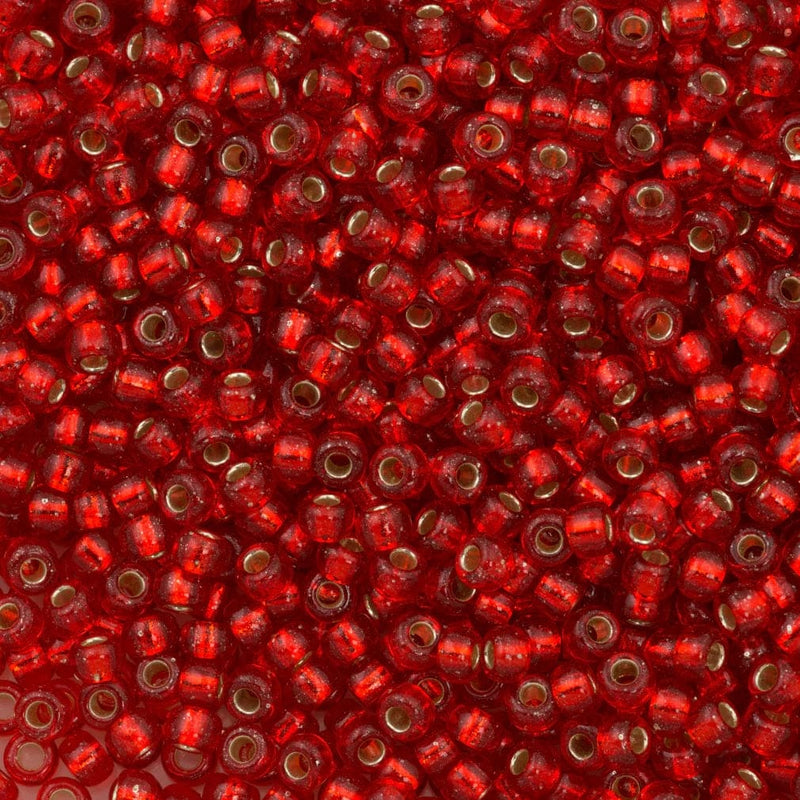 Miyuki Seed Beads 8/0 Flame Red Silver Lined ,0010