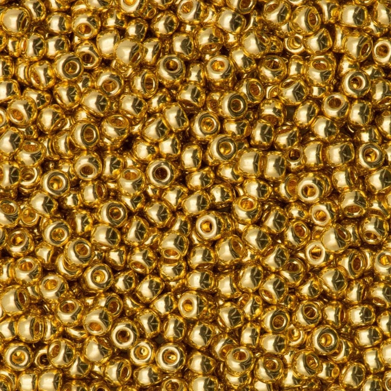 Miyuki Seed Beads 8/0 24Kt Gold Plated ,0191