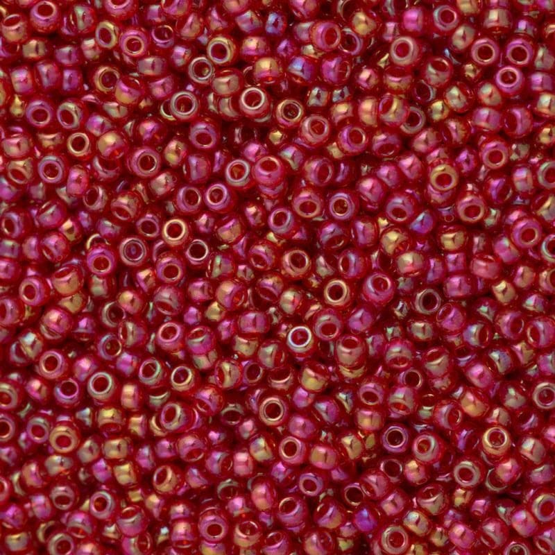 Miyuki Seed Beads 8/0 Transparent Red AB ,0254