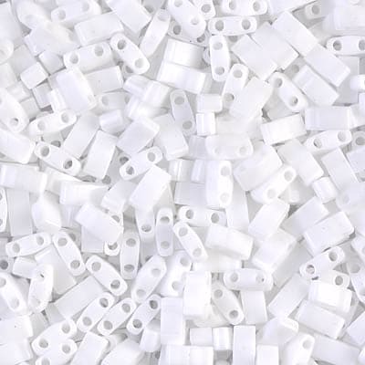 Miyuki Half Tila Beads HTL0402 White Opaque ,