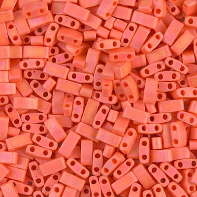 Miyuki Half Tila Beads HTL0406FR Opaque Orange Matted AB ,