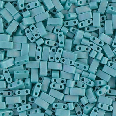 Miyuki Half Tila Beads HTL0412FR Opaque Turquoise Green Matted AB,