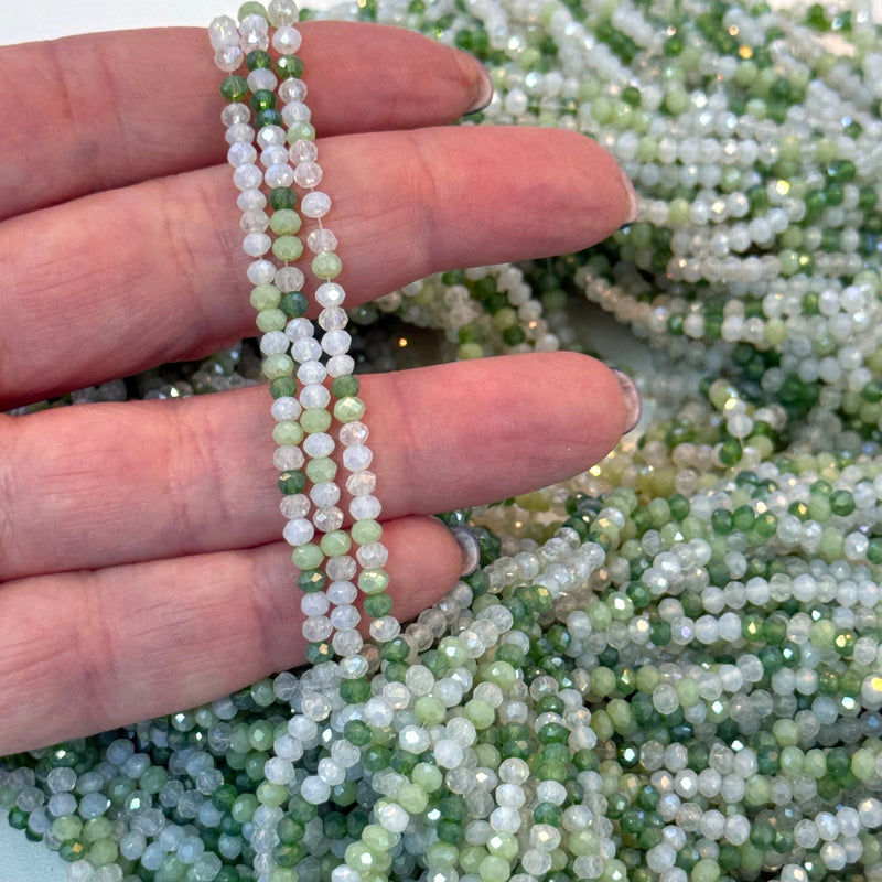 2mm Crystal rondelle beads strand 165 pcs, PBC2C145