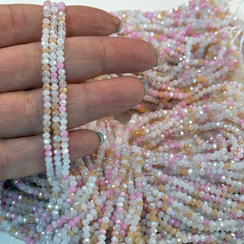 2mm Crystal rondelle beads strand 165 pcs, PBC2C146