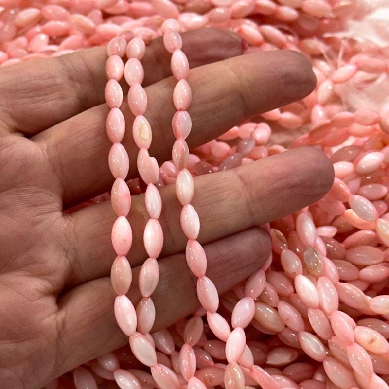 Natural Mother of Pearl Colored Rice Beads,15.5 Inches Strand
