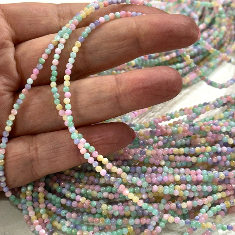 2mm Mother of Pearl Colored Beads, MOP Colored Shell Beads