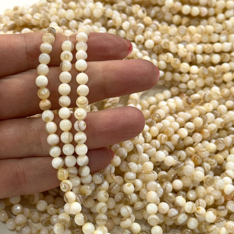5mm Mother of Pearl, MOP Natural Shell Beads,
