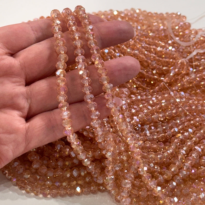 6mm Crystal faceted rondelle beads, PBC6C155