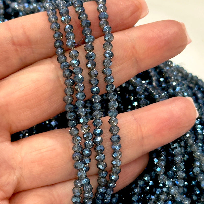 Crystal faceted rondelle 3mm Beads, PBC3C75,