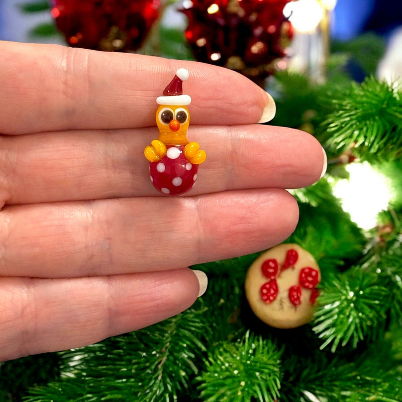 Hand Made Murano Glass Christmas Chick Charm