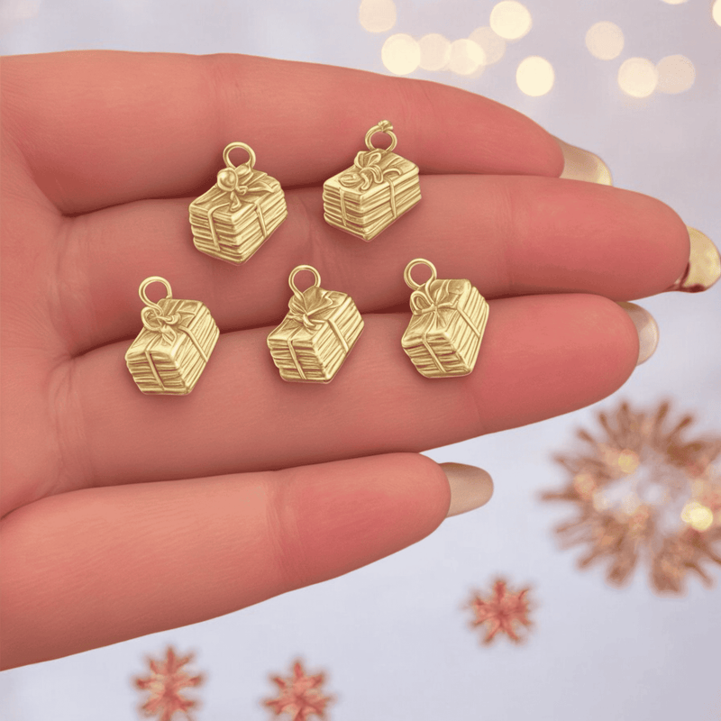 24Kt Gold Plated Christmas Gift Pack Charms, 5 pcs in a pack, Christmas Collection Charms