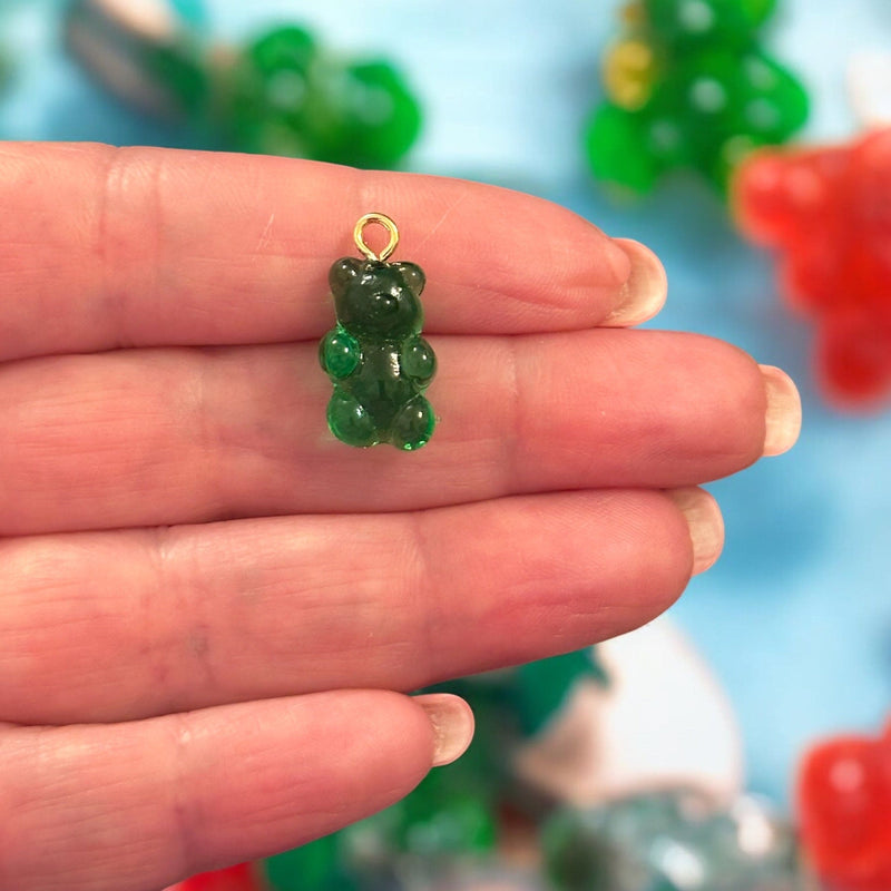 Hand Made Murano Glass Jelly Bear Charm, Murano Bear Pendant, Gummy Bear Earring Charm