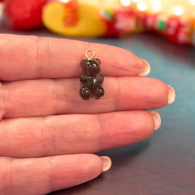 Hand Made Murano Glass Jelly Bear Charm, Murano Bear Pendant, Gummy Bear Earring Charm