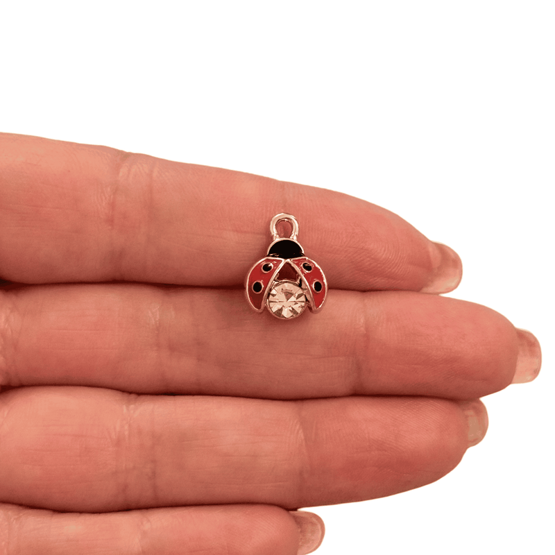 Ladybug Charm with CZ Accents