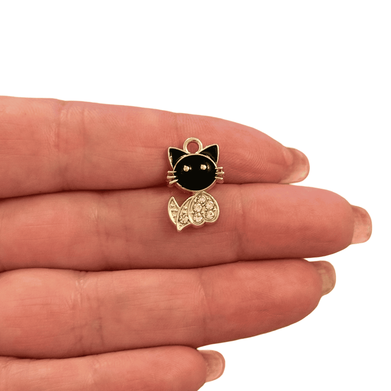 Black Cat CZ Charm