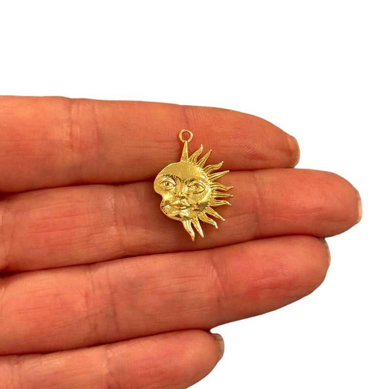 24Kt Gold Plated Sun Pendant – Celestial Boho Charm