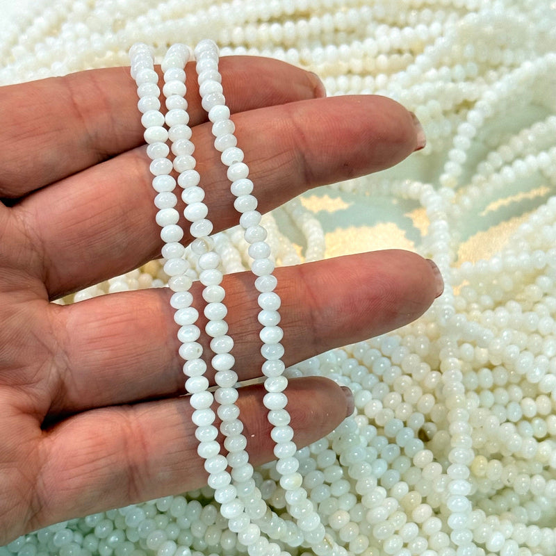 Natural Mother of Pearl Rondelle Beads 2.5x4mm - String of 130-135 Beads