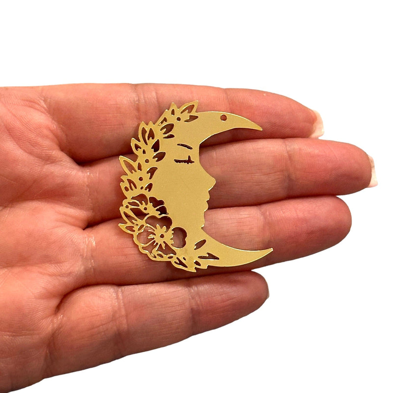 24Kt Gold Plated Crescent Charm,Laser Cut Crescent Charm