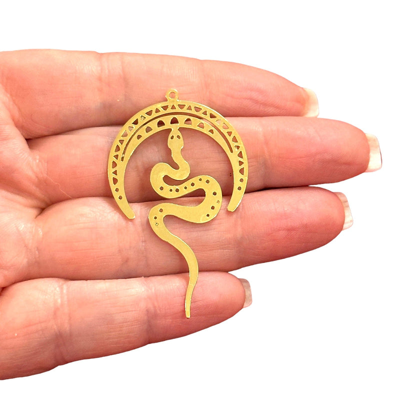 24Kt Gold Plated Snake Charm,Laser Cut Snake Charm