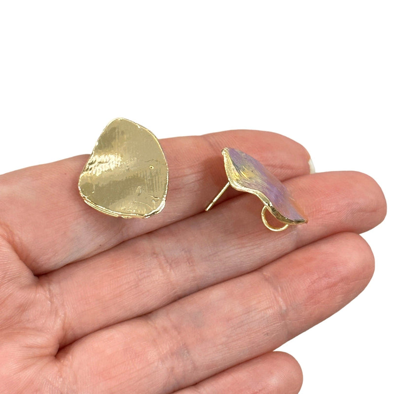 24Kt Gold Plated Brass Ball Stud Earrings, 2 pcs in a pack,