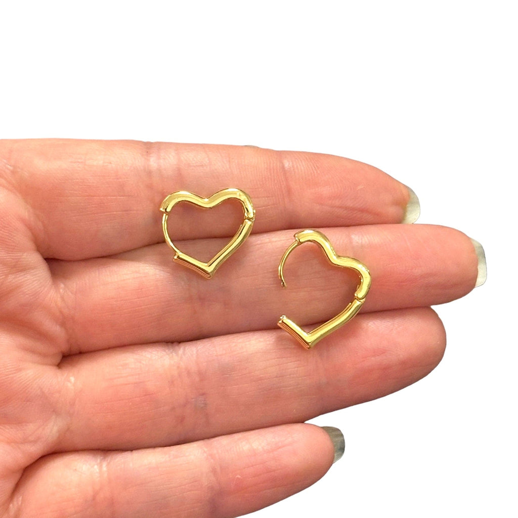 Dainty Heart Hoop Earrings