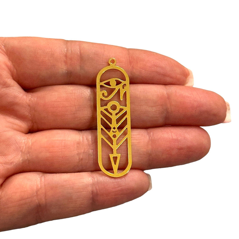 24Kt Gold Plated Egyptian Bar Charm,Laser Cut Egyptian Bar Charm