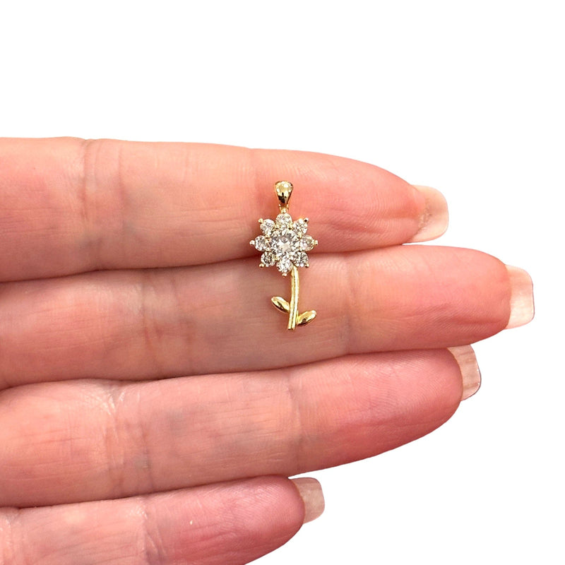 24Kt Gold Plated CZ Daisy Charm