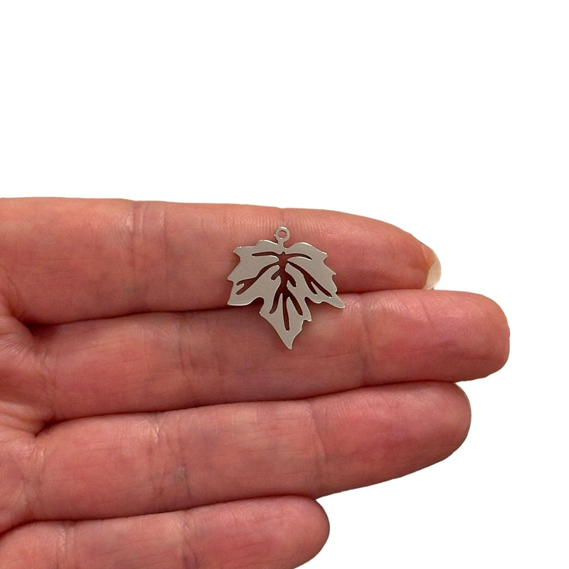 Stainless Steel Leaf Charm