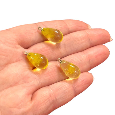 Hand Made Murano Glass Drop Charm With 24Kt Gold Plated Pin