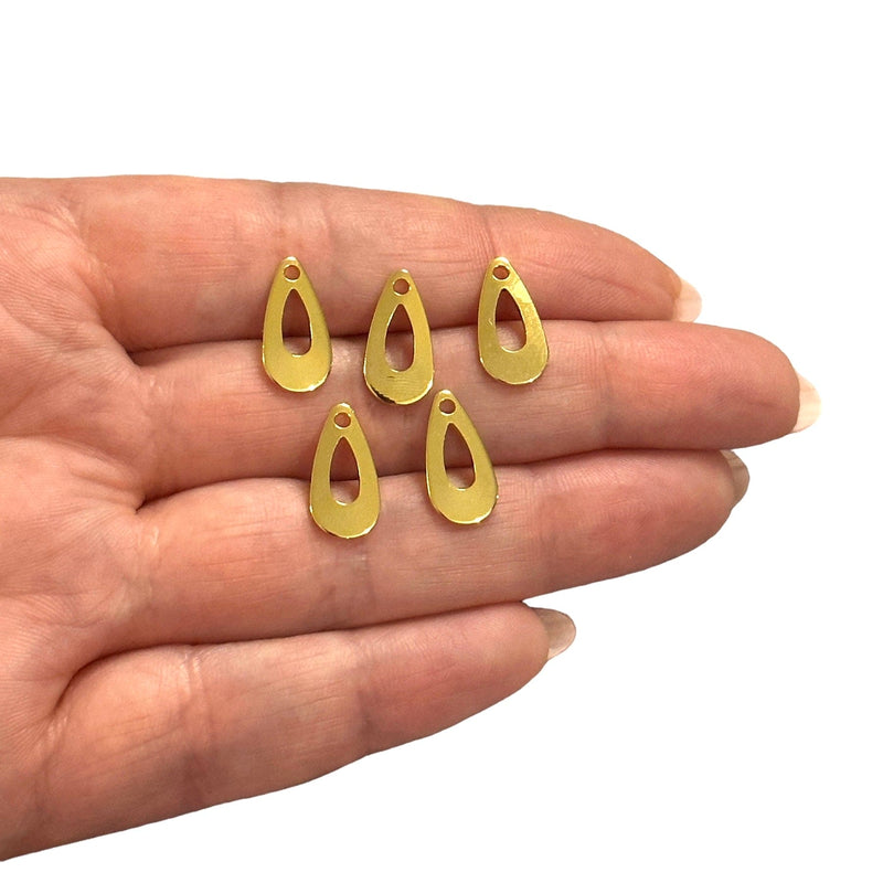 24Kt Gold Plated Drop Charms,5 pcs in a pack