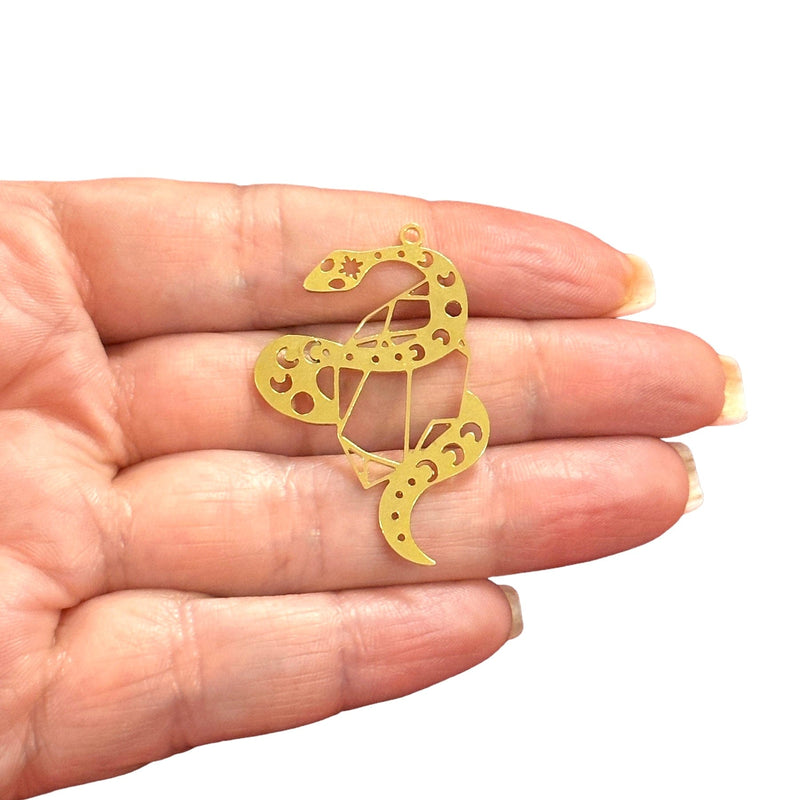 24Kt Gold Plated Snake Charm,Laser Cut Snake Charm