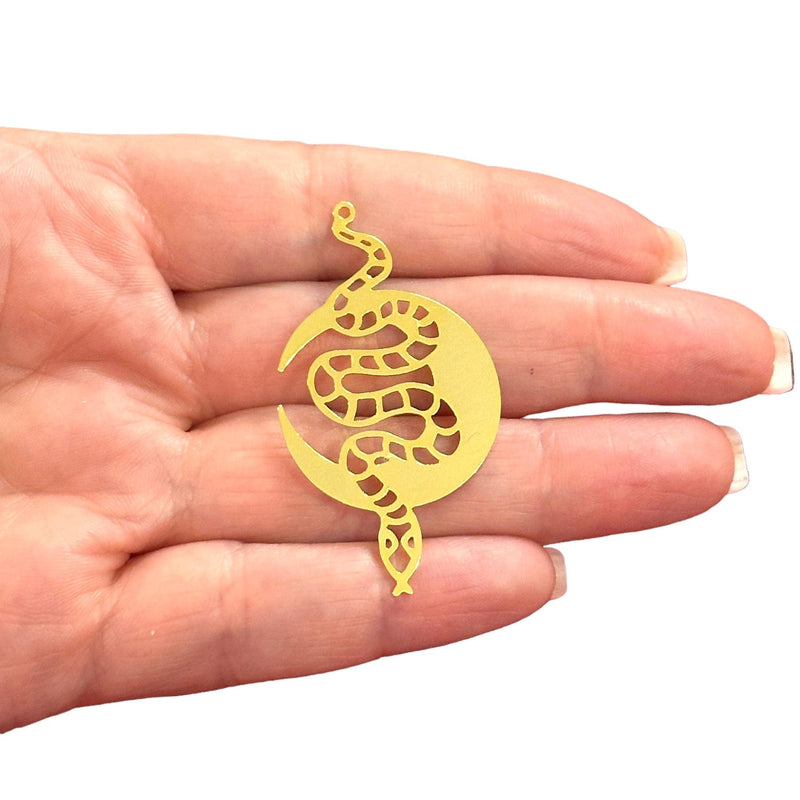 24Kt Gold Plated Snake Charm,Laser Cut Snake Charm