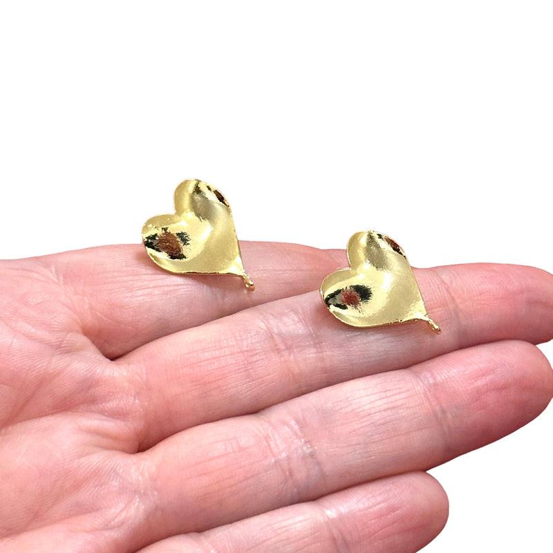 24Kt Gold Plated Brass Stud Earrings, 2 pcs in a pack