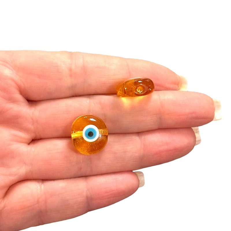 Hand Made Murano Glass Honey Evil Eye Charm