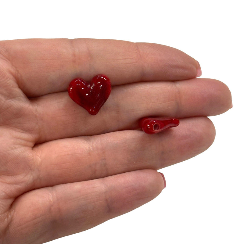 Hand Made Murano Glass Red Heart Charm