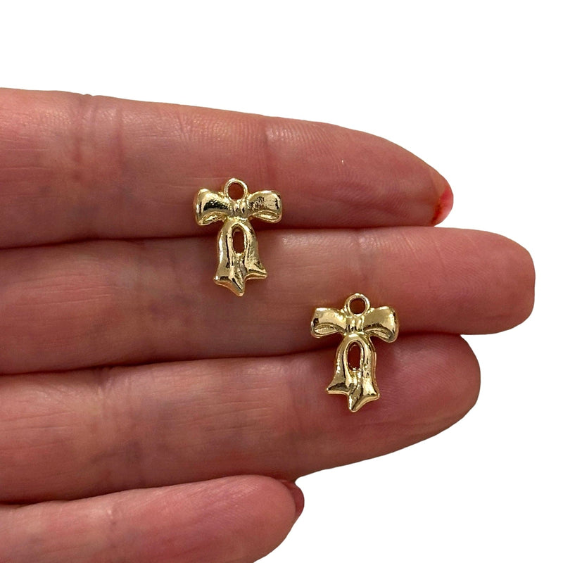 24Kt Gold Plated Bow Charms, 2 pcs in a pack