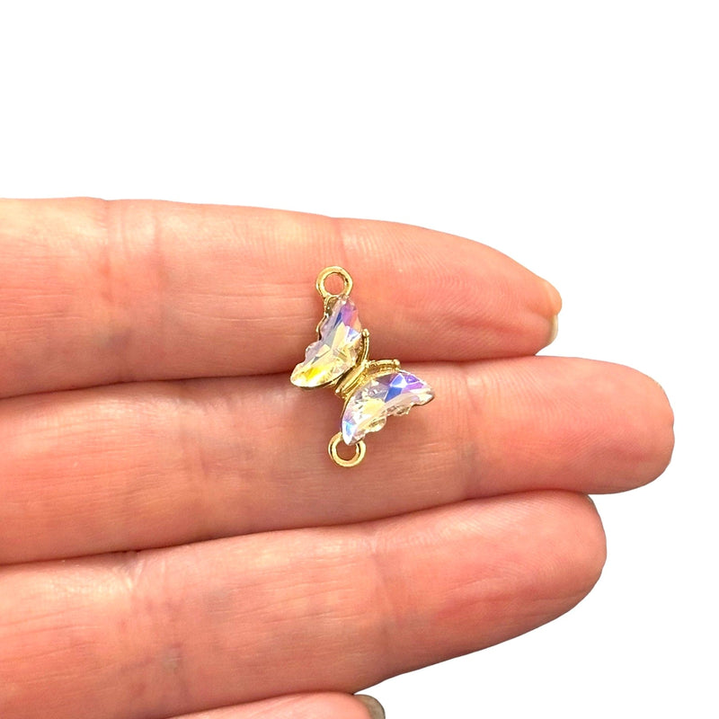 24Kt Gold Plated Swarovski Butterfly Connector Charm