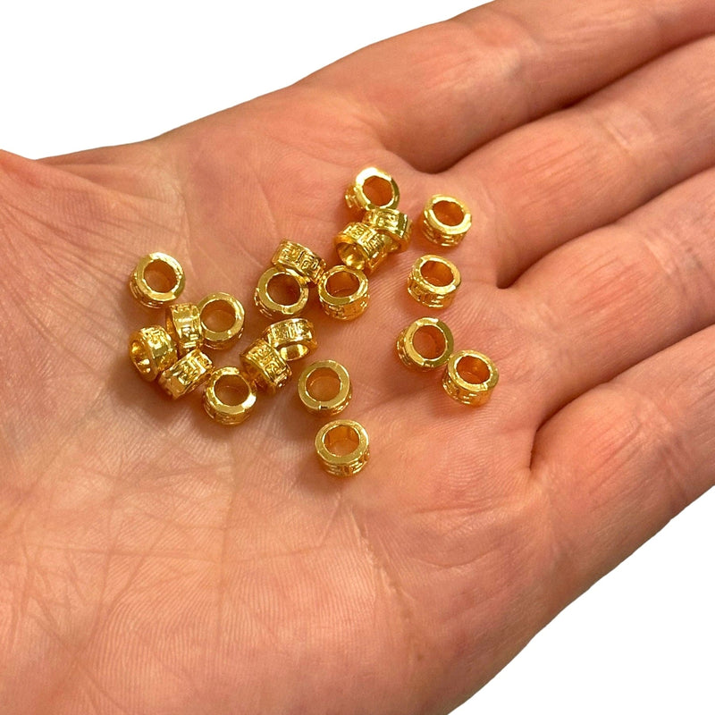 24Kt Gold Plated Rondelle Spacers, Gold Rondelle Spacers, 20 pcs in a pack