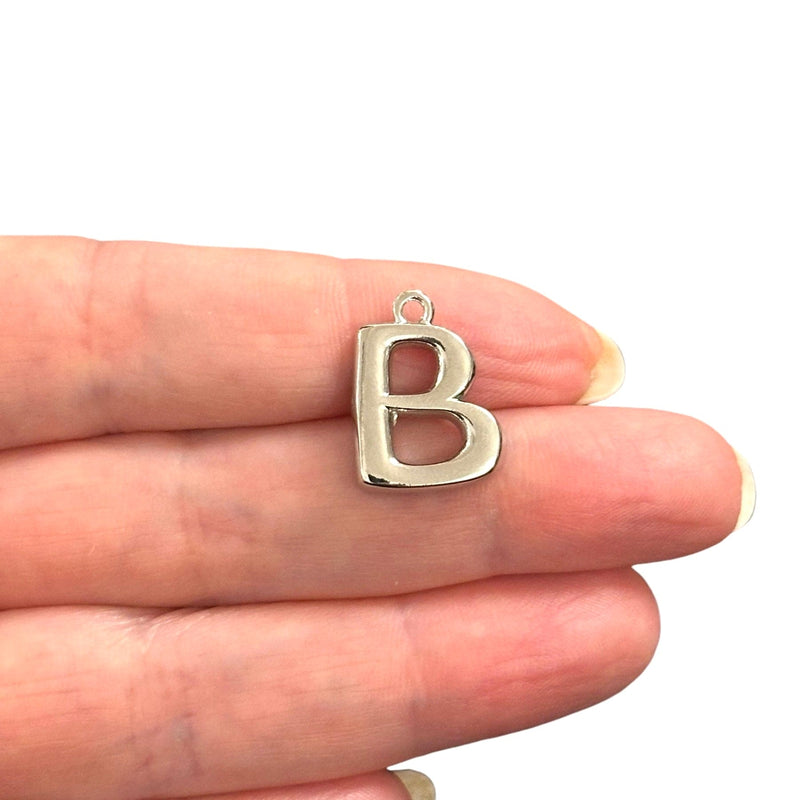 Rhodium Plated Balloon Letter Charm