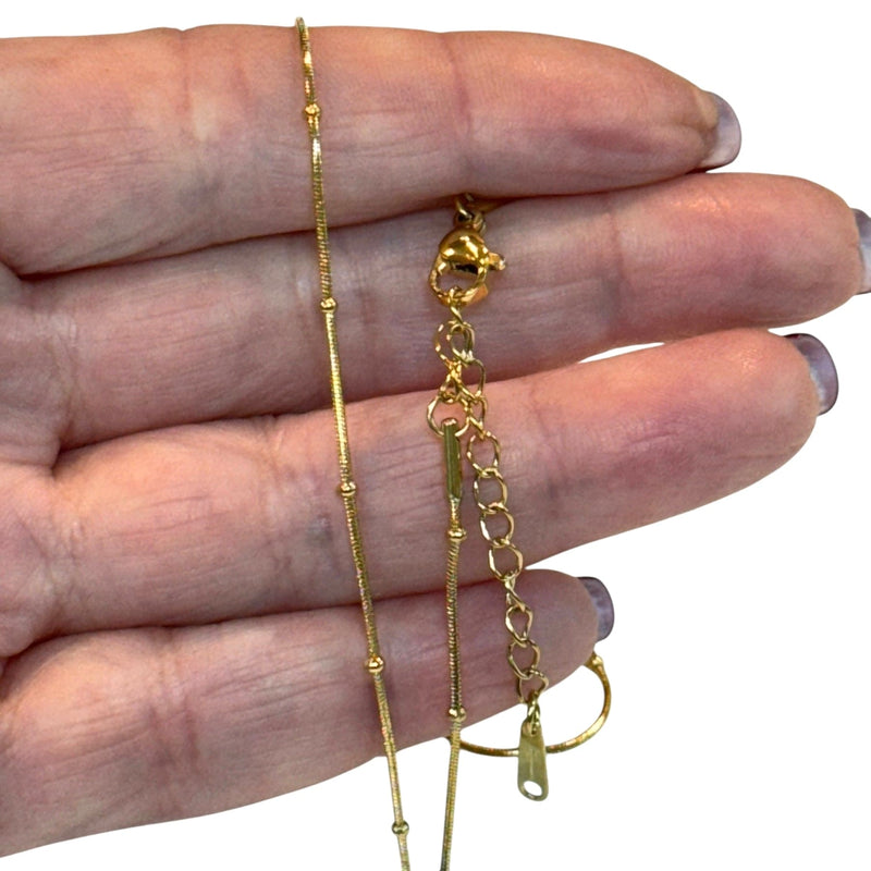 Waterproof Stainless Steel 24Kt Gold Filled Snake Chain With Balls Necklace, Ready Gold Snake Chain Necklace