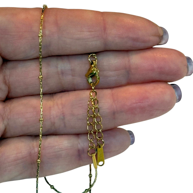 Waterproof Stainless Steel 24Kt Gold Filled Cobra Chain With Balls Necklace, Ready Gold Cobra Chain Necklace