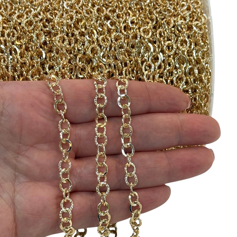 24Kt Gold Plated 7x6mm Open Link Chain