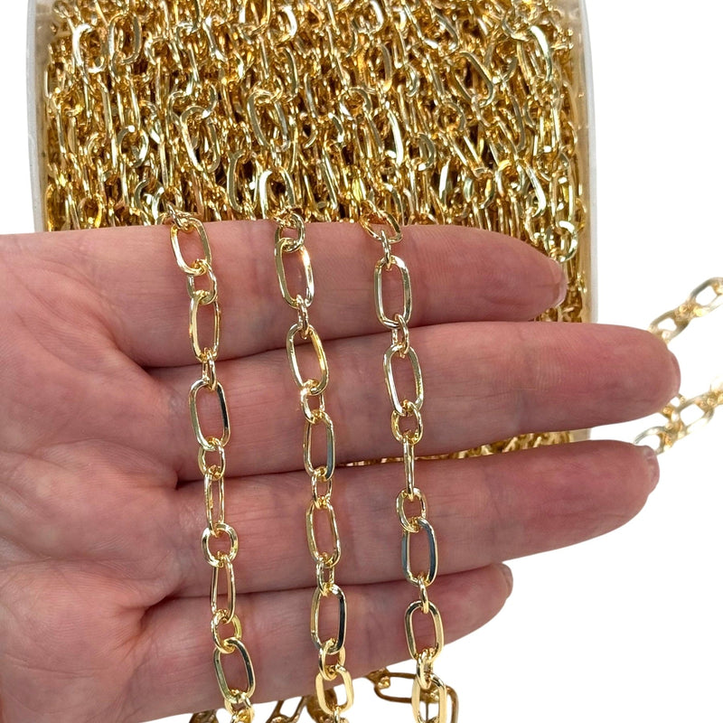 24Kt Gold Plated Oval Gold-Plated Chain – 10x5mm Links with 5mm Rings