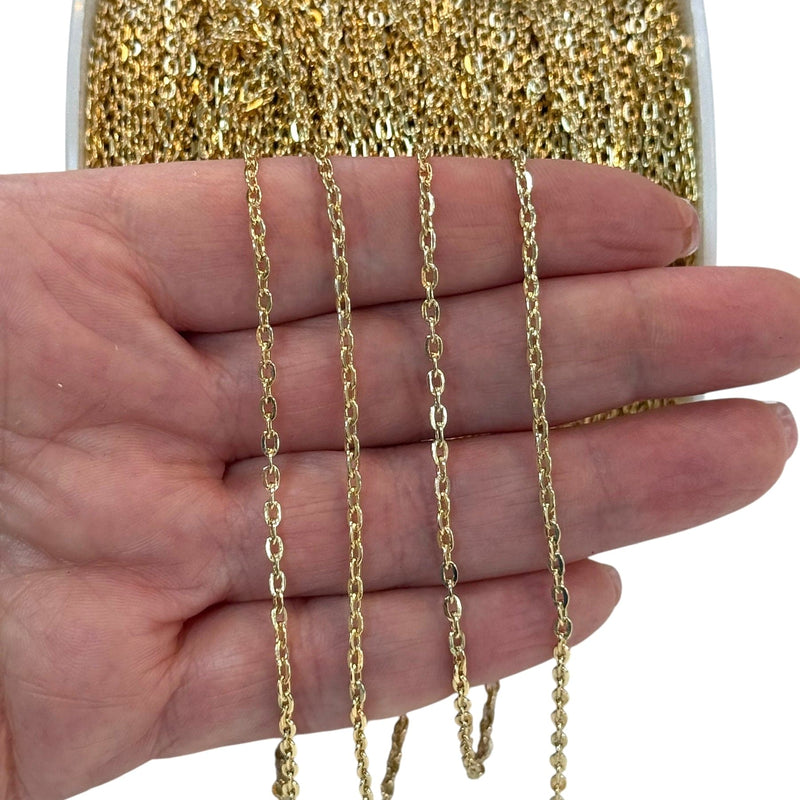 24Kt Gold Plated Petite Cable Chain – 2x3mm Open Links